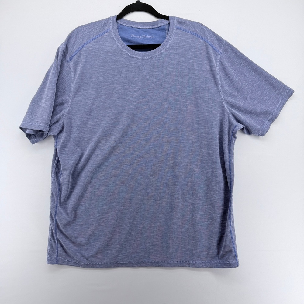 Tommy Bahama Men's Heathered Light Blue Short Sleeve Tee
